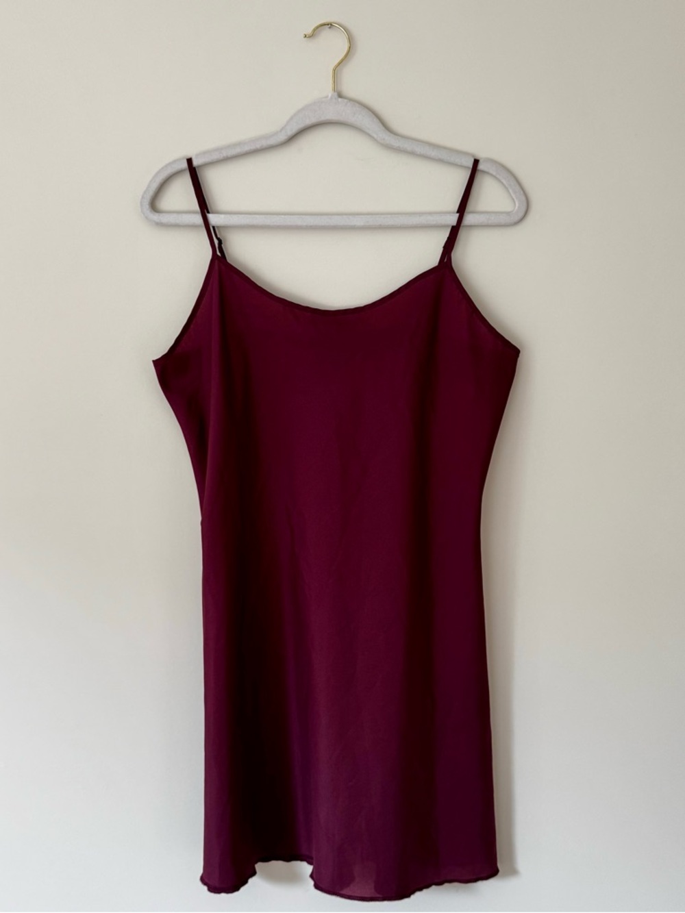 Anna Sui Semi Sheer Lightweight Mini Slip Dress, Maroon / Purple – P (XS / S)